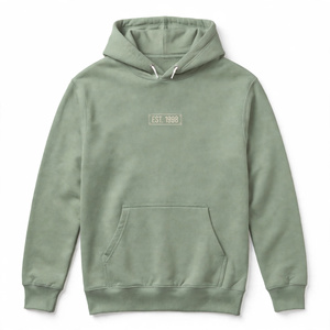 เสื้อฮู้ดดี้ผู้ชายดีไซน์เรียบง่าย ผ้าฝ้ายถัก 100% ทรงปกติ สวมใส่สบาย โลโก้ที่คอหลัง ดีไซน์กระเป๋า เหมาะสำหรับใส่ในฤดูหนาว เป็นมิตรต่อสิ่งแวดล้อม BD - Product Image 1