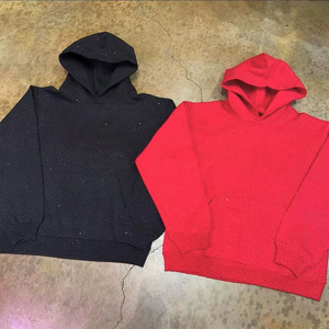 เสื้อฮู้ดดี้ OEM รุ่น VVS สไตล์พิมพ์ลายพัฟฟ์แบบ High Street ทรงปกติ 3 วัน ผลิตสำเร็จรูปพร้อมส่ง สำหรับผู้ชาย ฤดูหนาว คอตั้ง ลายเรียบ - Product Image 1