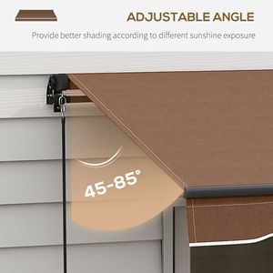 Toldo Retráctil de 16 Pies x 10 Pies, 280 g/m², Resistente a los Rayos UV, Protección Solar, Marrón, Brazos Plegables, Resistente al Viento, para Terraza, Balcón, Patio - Product Image 5