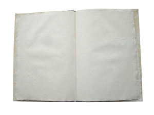 Cuaderno al por mayor con 48 hojas / 96 páginas de papel de algodón reciclado hecho a mano, color crema, con logo y diseño impresos - Product Image 3