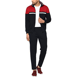 Survêtement Homme Color Block Manches Longues Fermeture Éclair Devant Décontracté Automne Respirant Polyester Coton Coupe Classique - Product Image 1
