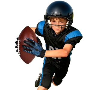 Gants de football américain à prix de gros, design en cuir super adhérent, impression de logo personnalisé, antidérapants, avec sangle de poignet extensible et réglable - Product Image 3