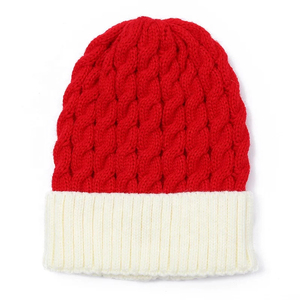 Winter Warm Christmas Knitted <b>Hat</b> Solid Color Thickened Cuffed <b>Beanie</b> <b>Hats</b> - Product Image 5