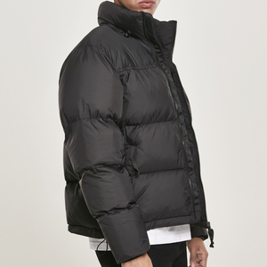 OEM Custom High Quality Thick Filling <b>Canvas</b> Stand Collar Winter Front Logo Streetwear <b>Box</b> Shape Puffer Jacket Men - Product Image 2