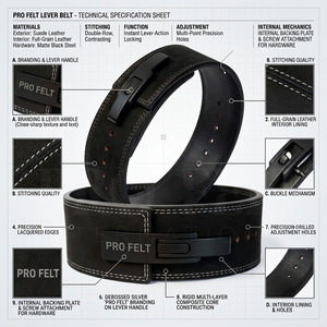 Custom Fitness Equipment Manufacturer Lever Weight Lifting <b>Belt</b> Premium Microfiber Suede Powerlifting Support Gym Training <b>Belt</b> - Product Image 2