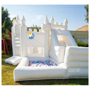 Castillo Inflable Blanco Elegante <span class=keywords><strong>para</strong></span> Bodas, con Tobogán y Piscina <span class=keywords><strong>de</strong></span> Pelotas, Inflables Resistentes <span class=keywords><strong>de</strong></span> PVC <span class=keywords><strong>para</strong></span> Niños, <span class=keywords><strong>para</strong></span> <span class=keywords><strong>Alquiler</strong></span> - Product Image 2