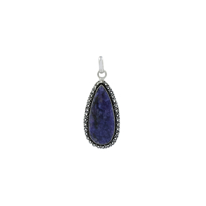 Pendentif Poire en Sodalite Bleue en Gros, Sertissage en Laiton, Pierre Naturelle, Pendentif Déclaration pour la Fabrication de Bijoux (Chaîne Non Incluse) - Product Image 1