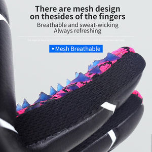 ถุงมือผู้รักษาประตูฟุตบอลแบบเต็มนิ้ว พิมพ์ลายแบบ Sublimation กันลื่น ระบายอากาศได้ดี แห้งเร็ว ปรับแต่งได้ ใช้ได้ทั้งชายและหญิง วัสดุ PU - Product Image 5
