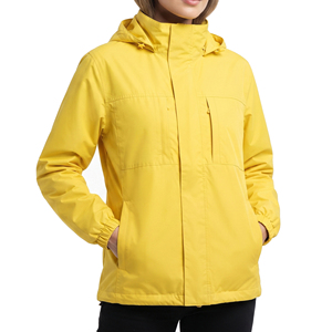 High Quality Waterproof Windbreaker Jacket Women Chest Pocket Hood Rain Jackets Ladies 100% Nylon Spandex Wind Breaker Jacket - Product Image 1