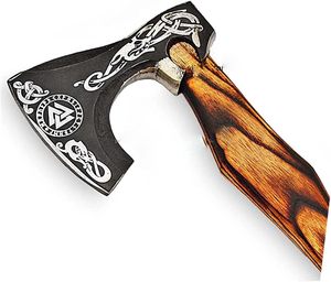 Hache Viking Ranger de haute qualité, fabriquée à la main, en acier au carbone, avec manche en bois et fourreau en cuir, tendance du moment - Product Image 2