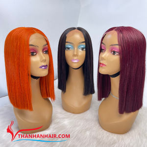 วิกผมบ๊อบสั้นสีสันสดใสวิกผมบ๊อบมีสีวิกผมต่อผมเวียดนามมีให้เลือก - Product Image 5