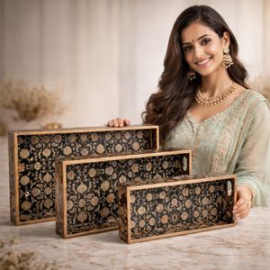 Superfine Quality Wooden Serving <b>Trays</b> for Dinning <b>Table</b> Home & Office Multipurpose for Gift Serveware Article for Sell - Product Image 4