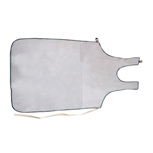 White <b>Leather</b> Welding <b>Apron</b> Sleeveless Fire Resistant Spark Protective Body <b>Apron</b> for Work Shop Use - Product Image 1