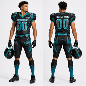 Custom American Football Uniform Jersey <b>Pants</b> Set Quickdry Polyester <b>Mesh</b> Athletic Teamwear Personalized Sublimation Embroidered - Product Image 2