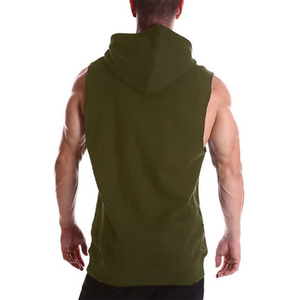 Men's Sporty <b>Workout</b> Hooded Tank Tops 100% Cotton Gym <b>Hoodie</b> With Muscle Cut Off Breathable Sleeveless <b>Hoodie</b> for Bodybuilding - Product Image 2