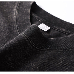 เสื้อยืดผู้ชายทรงปกติแบบสบายๆ ผ้าฝ้ายถัก 100% ลายตัวอักษร ดีไซน์เรียบง่าย ล้างสีแบบแอซิด พิมพ์ลายดิจิตอล ขายส่ง - Product Image 5