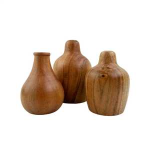 Mini vase en bois massif naturel non fini, petit pot de fleurs en bois tourné à faire soi-même, artisanat, centre de table, récipient floral - Product Image 1