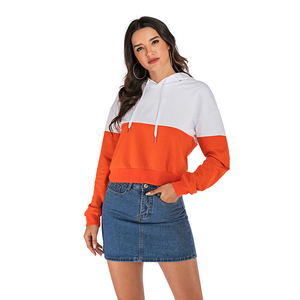 Women's Winter Casual Streetwear Eco-friendly Breathable Drop-shoulder Solid Color Long Sleeve Crop <b>Top</b> Hoodies with Front Logo - Product Image 6