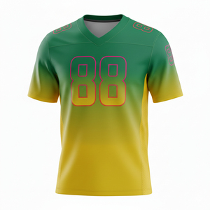 Mens <b>Green</b> American Football Jersey V Neck Short Sleeve Breathable <b>Mesh</b> Polyester Football <b>Top</b> Regular Fit Lightweight Sports Te - Product Image 1