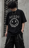 T-shirt graphique surdimensionné personnalisé Emo Gothique Streetwear Grunge Esthétique Witchcore Anime Imprimé Unisexe Coupe Ample