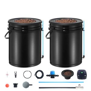 Sistema di Coltivazione Idroponica DWC a 5 Galloni con 2 Secchi, Kit di Irrigazione Superiore e Pompa d'Aria per Coltura in Acqua Profonda - Product Image 1