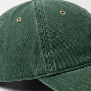 Casquette de baseball verte à 6 panneaux, ajustable, en coton, unisexe, décontractée, couleur unie, tissu lavé, taille adulte - Product Image 5