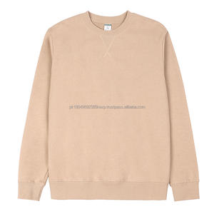 Logotipo personalizado 100% algodón 350gsm cuello redondo color sólido funcional V-notch sudaderas con costura HoodiesDDP Envío - Product Image 3