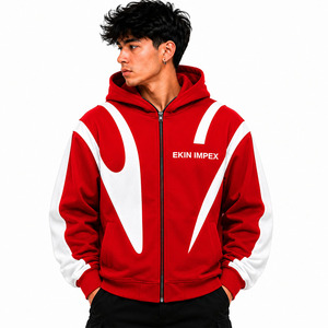 Sweat à capuche zippé en coton 100% premium |   Veste à capuche streetwear avec masque facial intégré |   Vêtements d'extérieur unisexes à la mode avec masque intégré - Product Image 3