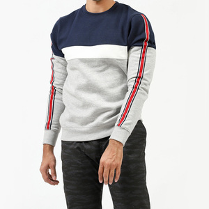 <b>Men's</b> Color Blocking Crew Neck <b>Pullover</b> Sweatshirt Regular Fit Polyester Cotton French Terry Casual Autumn Wear - Product Image 1