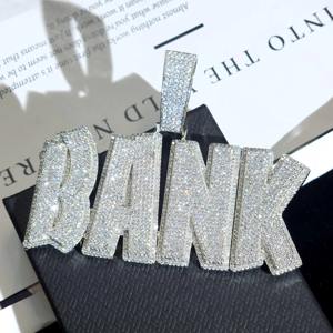 Compre en Línea en India un Collar con Nombre Personalizado con Incrustaciones de Diamantes, Cadena Cubana, Colgante con Letra, Joyería Hip Hop - Product Image 4