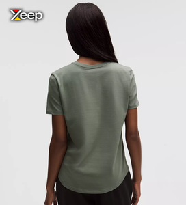 เสื้อยืดออกกำลังกายผู้หญิง XEEP แบบสบายๆ น้ำหนักเบา ทรงหลวม แขนสั้น ระบายอากาศดี คอวี ปักลายตัวอักษร - Product Image 1