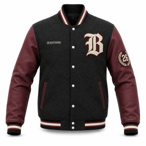 Chaqueta Varsity de Invierno para Hombre, Estilo Urbano, 440 Gramos, Lana, Bordado Chenille, Parches, Chaqueta Letterman - Product Image 2