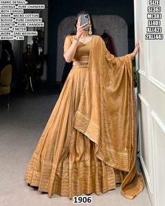 Lehenga Choli de mariée pour femme Noor-e-Magenta, style Bhandhani, longueur ras du sol, traditionnel, en Chanderi, protection solaire, séchage rapide, pour Diwali - Product Image 2