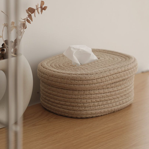 Cubierta de yute trenzado para caja de pañuelos – Soporte de pañuelos sostenible hecho a mano para decoración de mesa y estilo interior - Product Image 5