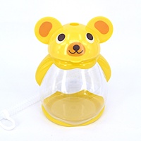 Bouteille d'eau pour enfants en forme d'animal mignon, 465 ml, sans BPA, écologique, en plastique PET, avec paille et bouchon, compatible lave-vaisselle