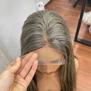 Perruque sur mesure à prix de gros, extension de cheveux humains vietnamiens, perruque grise avec dentelle HD frontale - Product Image 2