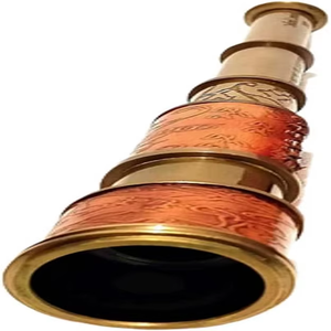 Télescope portatif en laiton à grossissement 10x conception de pirate nautique jumelles étanches support en bois revêtement FMC pour la maison - Product Image 3