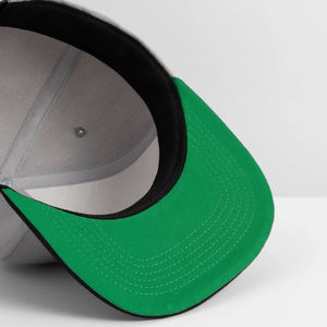 Casquette Snapback Unisexe Grise en Toile Respirante et Imperméable, Visière Noire, 6 Panneaux, Réglable, Style Décontracté pour Adultes - Product Image 5