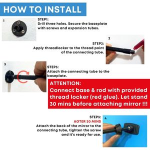Specchio Convesso Senza Cornice da 11,65 Pollici, Spessore 1,8mm, in Acrilico, Angolo Ampio Regolabile, Specchio di Sicurezza per Interni, Garage e Parcheggio - Product Image 2