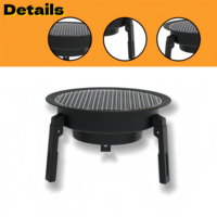 Barbecue au charbon de bois pliable en acier de bonne qualité pour le camping en plein air, les pique-niques