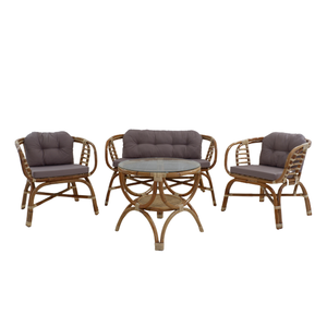 New Modern Minimalist Nemmy Living Set Artisanal Rattan Chair And <b>Sofa</b> Frame Premium Luxury Indoor Outdoor Home Patio Decor Sets - Product Image 1