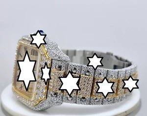 Reloj de Lujo con Moissanita VVS, Acero Inoxidable, 41 mm, Movimiento Automático Japonés, Edición Limitada, Bisel con Diamantes Rosa Rubí, Esfera Cuadrada - Product Image 3