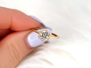 Moissanite 2CT Round Cut Diamond Hexagon Vintage Ring Original 925 Silver With Gold Plated <b>For</b> Unisex Authentic Charms <b>Gift</b> <b>Her</b> - Product Image 5