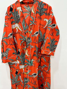 Kimono de Algodón 100%, Hermosos Kimonos, Kimono para Damas de Honor, Bata de Baño para Mujer, Kimono con Estampado Artesanal, Kimono de Regalo - Product Image 5