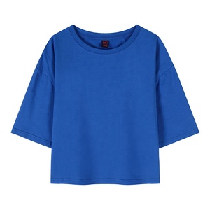 Tops Deportivos Cortos de Algodón Puro de Primera Calidad Personalizados para Gimnasio y Entrenamiento, con Logotipo Estampado y Parches de Chenilla, Colección 2025 - Product Image 2