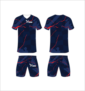 Ferocious Clothing <b>Men</b> <b>s</b> <b>V</b> <b>Neck</b> Sublimated Soccer Jersey Shorts Set Moisture Wicking Breathable Anti Bacterial Front Polyester - Product Image 1