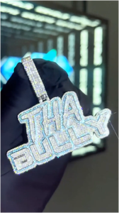 Colliers et pendentifs personnalisés Hip Hop avec nom en moissanite, lettres 3D effet goutte d'eau, chaînes cubaines et chaînes tennis pour hommes - Product Image 3