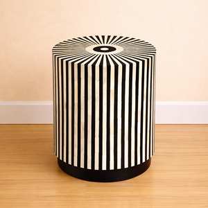 Meilleures ventes : Tabouret de bar moderne en os incrusté, étanche, style tambour, table d'appoint, mobilier de maison décoratif pour salon, cave à vin, salle de sport - Product Image 2