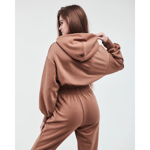 Conjunto de Sudadera con Capucha Unisex con Logotipo, Top Corto para Mujer, Traje Deportivo, Chándal de Talla Grande, Colección de 2 Piezas para Mujer - Product Image 6