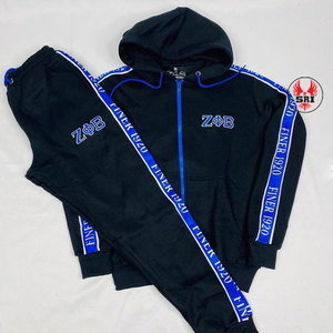 Zeta Phi Beta 1920 Royal Blue Women Embroidered Heavyweight Casual Hoodie Jogger Pants Two Piece Greek Letter <b>Tracksuit</b> Fleece - Product Image 3